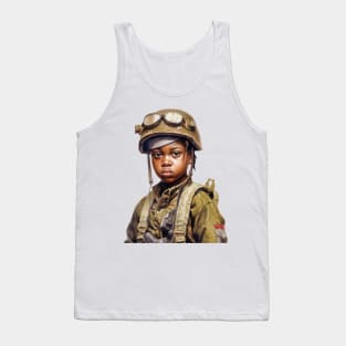 Military Minded Street Soldier Urban Warrior Black Boy Tank Top